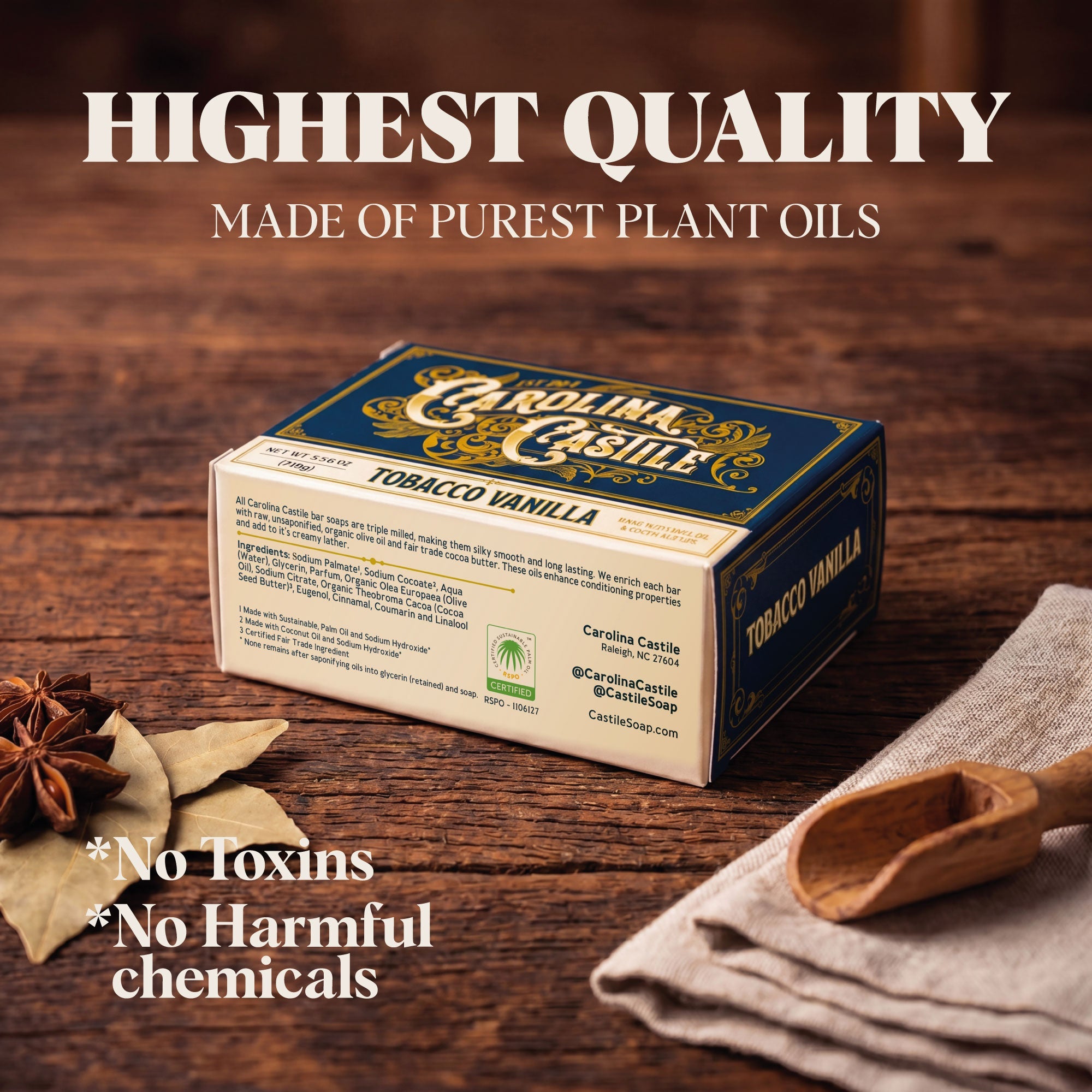 Castile Bar Soap - Tobacco Vanilla