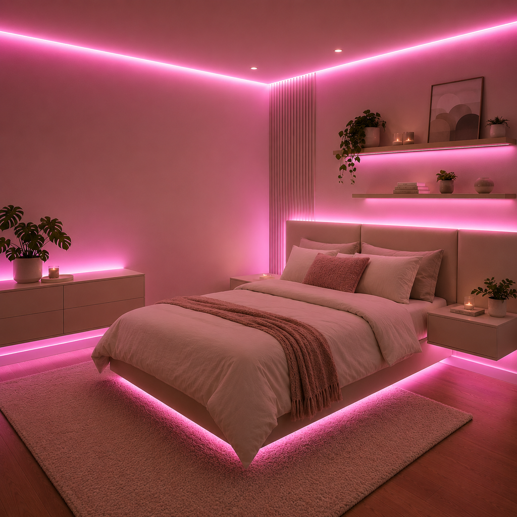 Strip Light 300 LED 5M Waterproof w/ power adapter - Pink