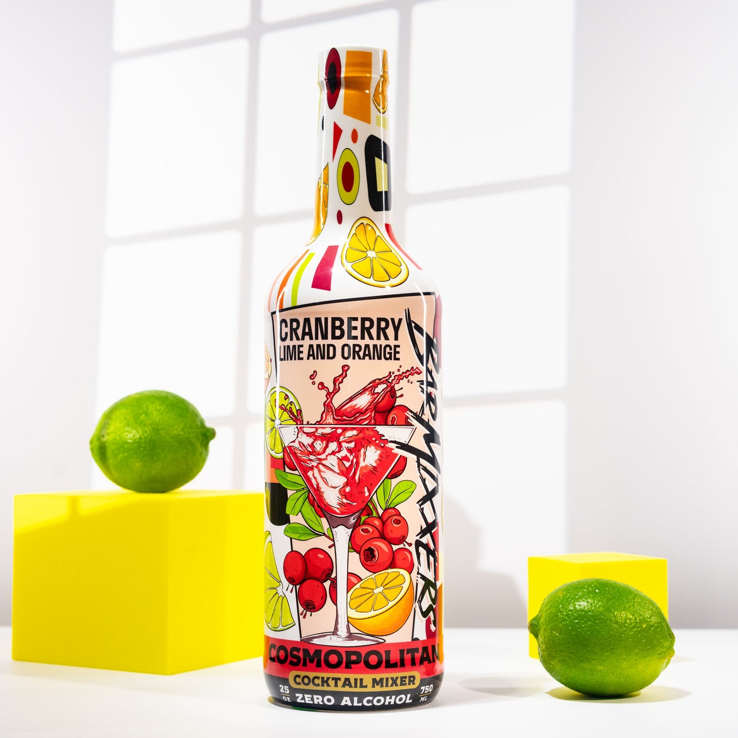BarMixxers Classic Pink Botanical Beverage Mixer | Authentic Dry Cranberry & Premium Citrus Oils | All-In-One Syrup | 750 ML