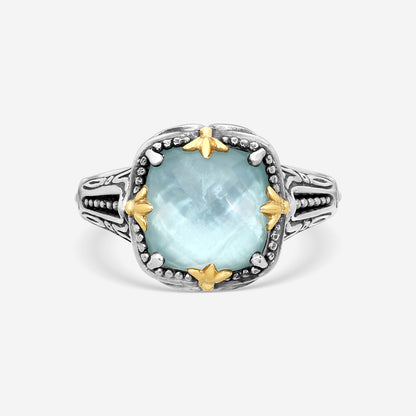 KONSTANTINO – “Gen K 2” Sterling Silver & 18K Yellow Gold, Aquamarine Triplet Ring (AT: 10 mm) – DKJ1005-655 S7

Center (AT): 10 mm
Ring Size: 7.0
Width: 0.19 in.