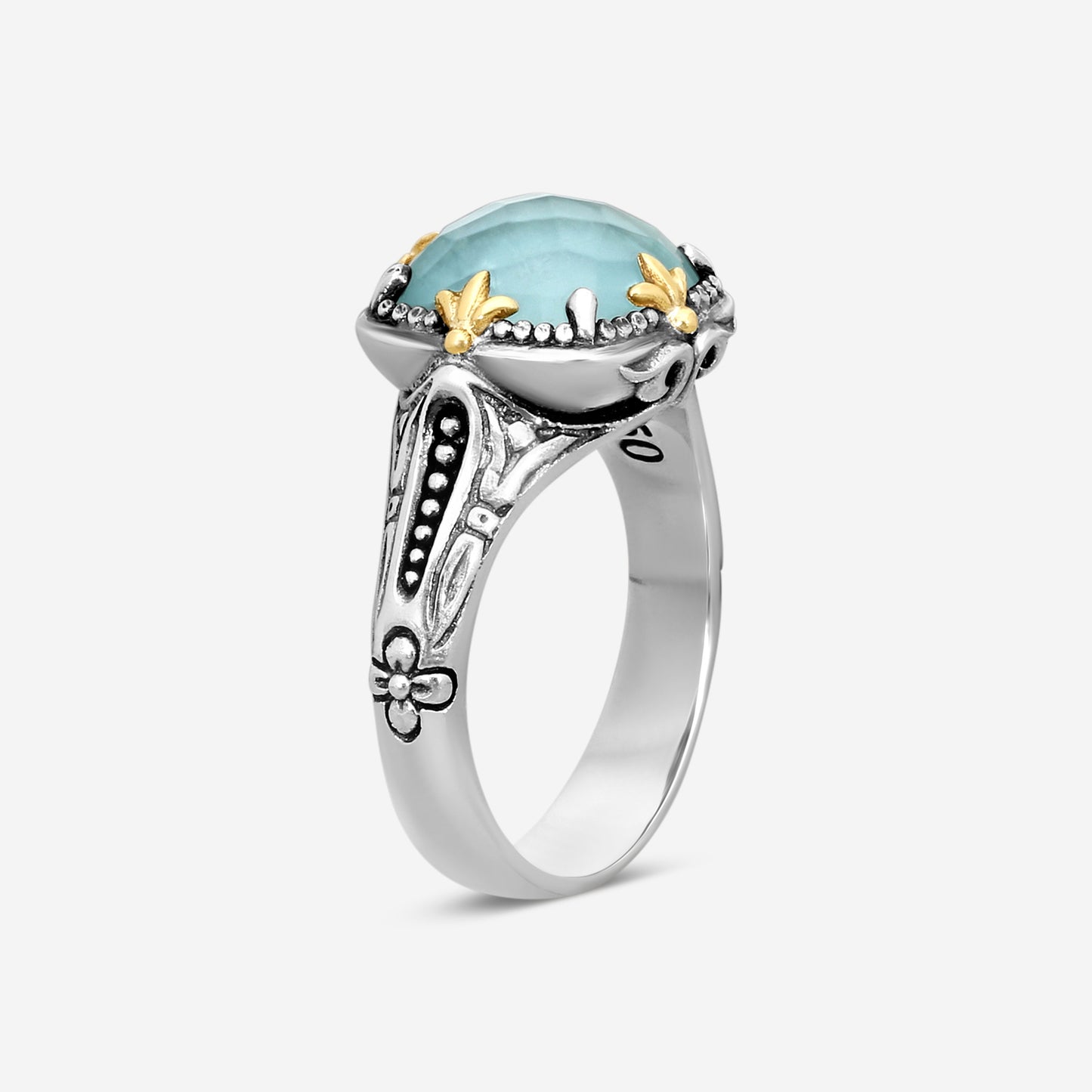 KONSTANTINO – “Gen K 2” Sterling Silver & 18K Yellow Gold, Aquamarine Triplet Ring (AT: 10 mm) – DKJ1005-655 S7

Center (AT): 10 mm
Ring Size: 7.0
Width: 0.19 in.
