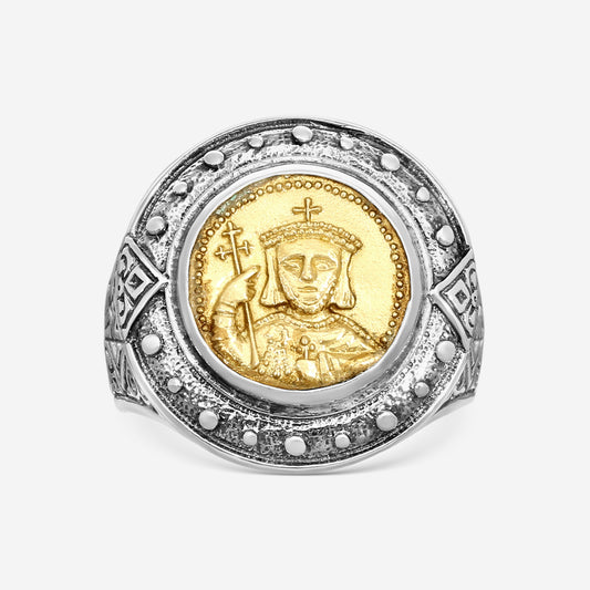 "KONSTANTINO – “Byzantium” Sterling Silver & Bronze Ring – DKJ497-300 S12  Ring Size: 12.0 Width: 0.38 in."