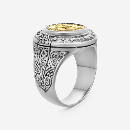 "KONSTANTINO – “Byzantium” Sterling Silver & Bronze Ring – DKJ497-300 S12  Ring Size: 12.0 Width: 0.38 in."