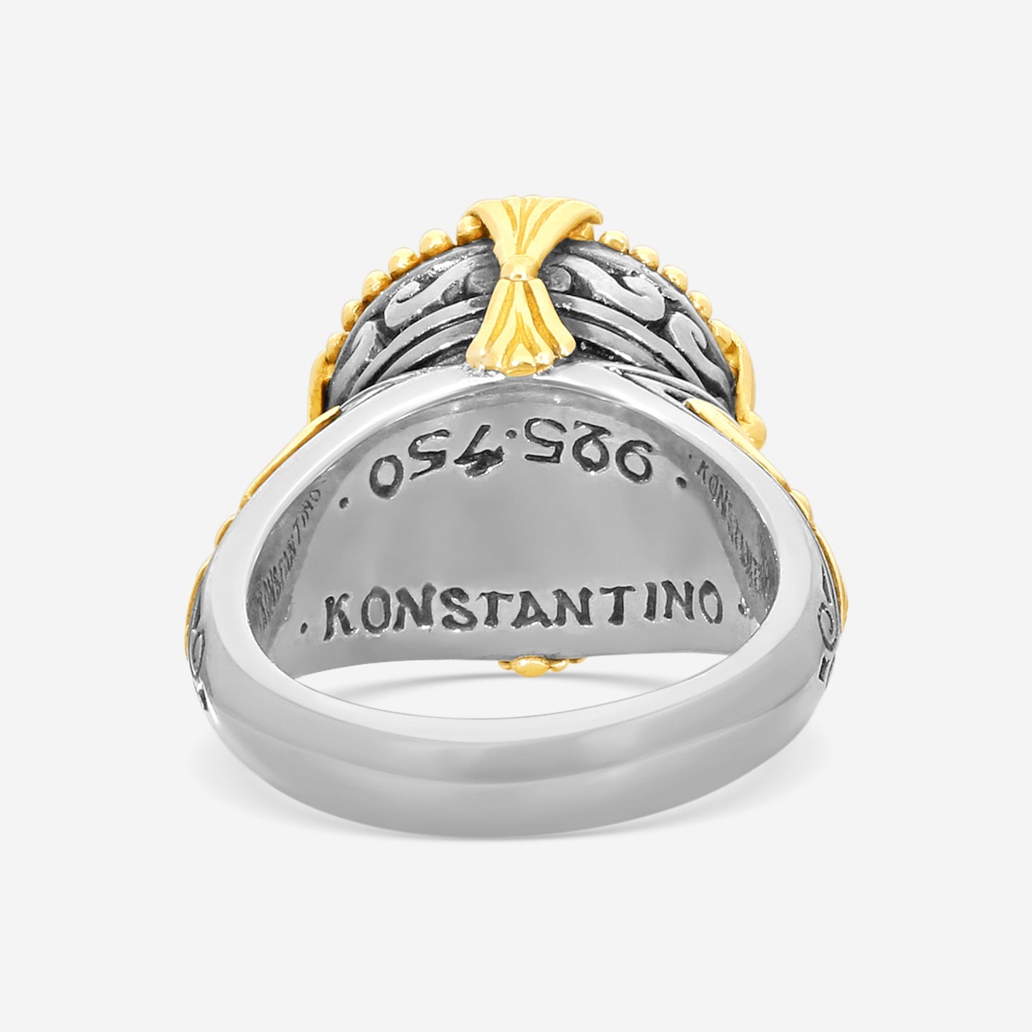 "KONSTANTINO – “Thalia” Sterling Silver & 18K Yellow Gold, Cultured Pearl Ring (PRL: 12 mm) – DKJ851-122 S7  Center (PRL): 12 mm Ring Size: 7.0 Width: 0.25 in."