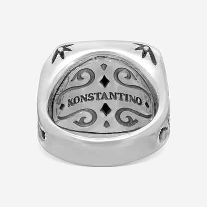 "KONSTANTINO – “Angelic” Sterling Silver & 18K Yellow Gold, London Blue Topaz Ring (LBT: 0.045 ct.) – DKJ924-298 S7  Center (LBT): 0.045 ct. Ring Size: 7.0 Width: 0.25 in."