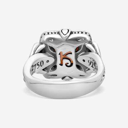 KONSTANTINO – “Gen K” Sterling Silver & 18K Yellow Gold, Carnelian Doublet Ring (CD: 9.50 mm) – DKJ936-547 S7

Center (CD): 9.50 mm
Ring Size: 7.0
Width: 0.19 in.