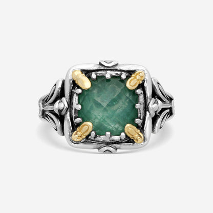 KONSTANTINO – “Gen K” Sterling Silver & 18K Yellow Gold, Green Aventurine Doublet Ring (GAD: 9.50 mm) – DKJ936-549 S6

Center (GAD): 9.50 mm
Ring Size: 6.0
Width: 0.19 in.