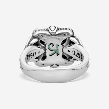 KONSTANTINO – “Gen K” Sterling Silver & 18K Yellow Gold, Green Aventurine Doublet Ring (GAD: 9.50 mm) – DKJ936-549 S6

Center (GAD): 9.50 mm
Ring Size: 6.0
Width: 0.19 in.