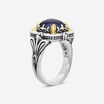 KONSTANTINO – “Gen K” Sterling Silver & 18K Yellow Gold, Sodalite Doublet Ring (SD: 9.50 mm) – DKJ936-562 S6

Center (SD): 9.50 mm
Ring Size: 6.0
Width: 0.19 in.