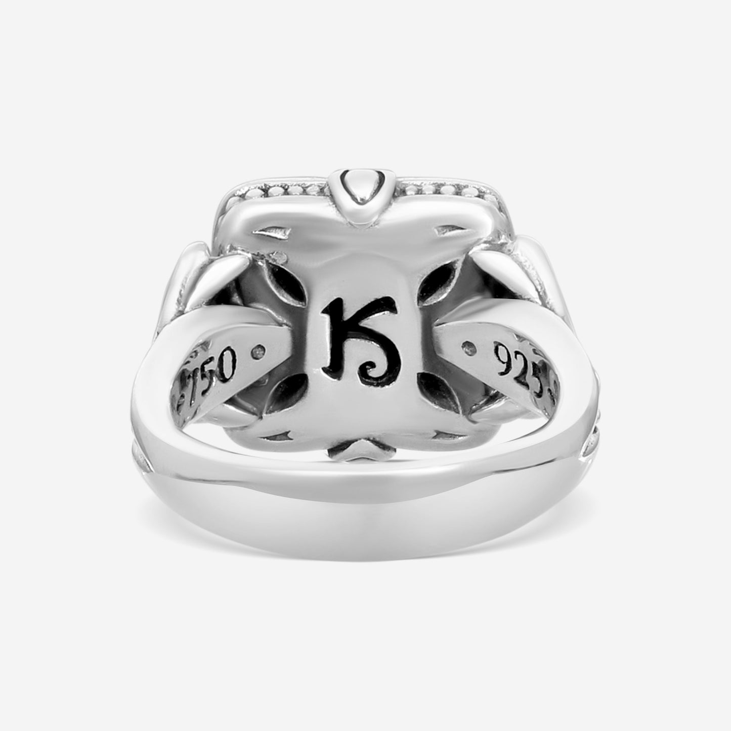 "KONSTANTINO – “Gen K” Sterling Silver & 18K Yellow Gold, Onyx Ring (ONX: 9.50 mm) – DKJ936-120 S7  Center (ONX): 9.50 mm Ring Size: 7.0 Width: 0.19 in."