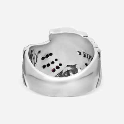 "KONSTANTINO – “Paradise” Sterling Silver & 18K Yellow Gold, Corundum Ring (COR: 1.50 mm x 16 stones) – DKJ944-545 S7  Ring Size: 7.0 Width: 0.38 in."
