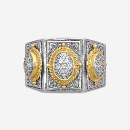 KONSTANTINO – “Dia Classi” Sterling Silver & 18K Yellow Gold, Diamond Ring (DIA: 0.210 ct. twd.) – DMK1803-109 S7

Ring Size: 7.0
Width: 0.19 in.