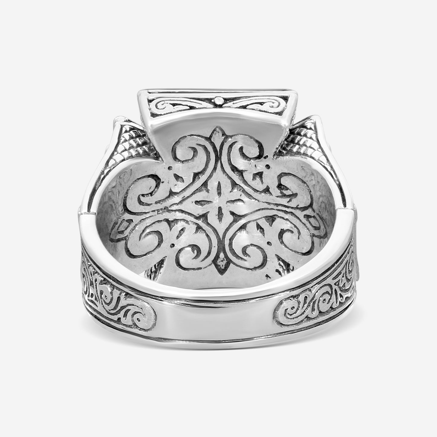 "KONSTANTINO – “Ares” Sterling Silver & 18K Yellow Gold, Black Diamond Ring (DIA: 0.460 ct. twd. VVS) – DMK1961-248 S11  Ring Size: 11.0 Width: 0.31 in."