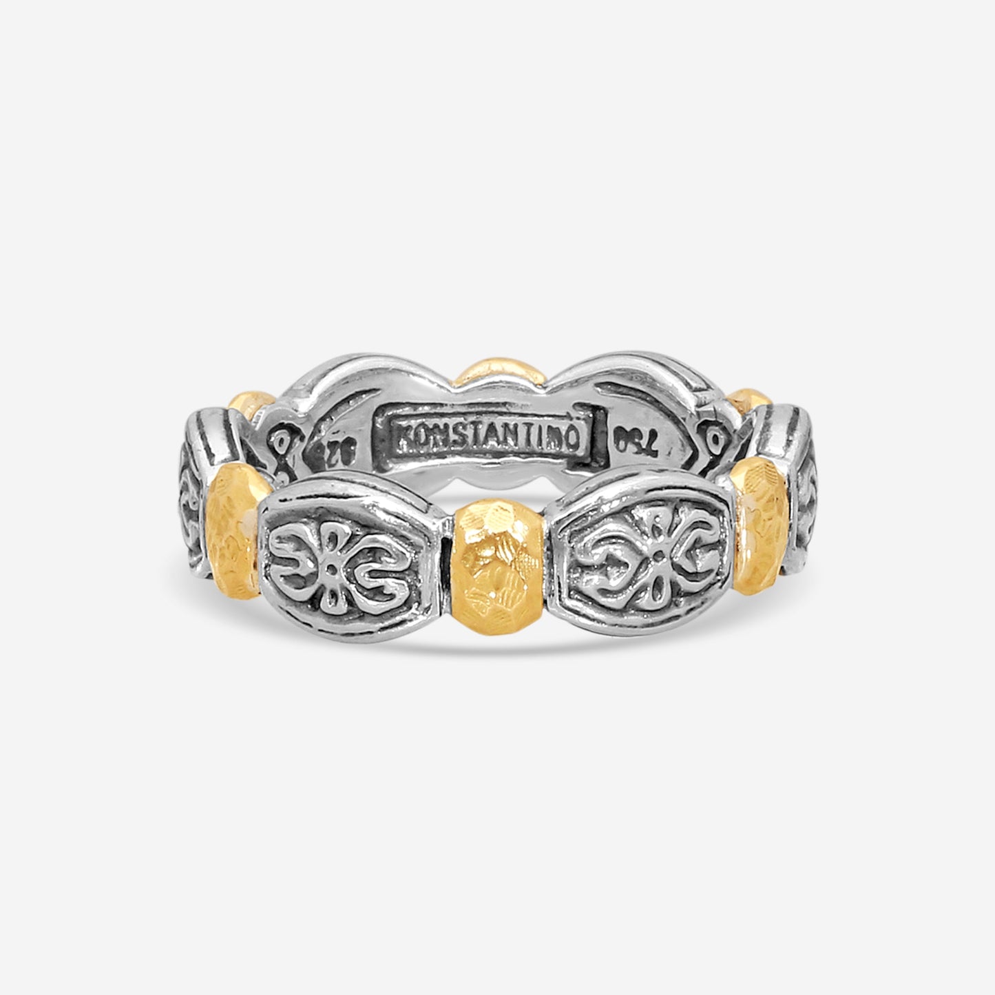 KONSTANTINO – “Aspasia” Sterling Silver & 18K Yellow Gold Ring – DMK1989-130

Ring Size: 7.0
Width: 0.25 in.