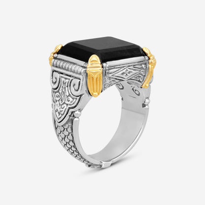KONSTANTINO – “Sparta” Sterling Silver & 18K Yellow Gold, Onyx Ring (ONX: 19.4 x 14.8 mm) – DMK2030-331

Center (ONX): 19.4 x 14.8 mm
Ring Size: 10.0
Width: 0.31 in.