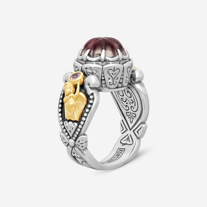 KONSTANTINO – “Angelic” Sterling Silver & 18K Yellow Gold, Pink Tourmaline Doublet Ring (PTD: 6 mm) – DMK2141-530 S6

Center (PTD): 6 mm
Ring Size: 6.0
Width: 0.12 in.