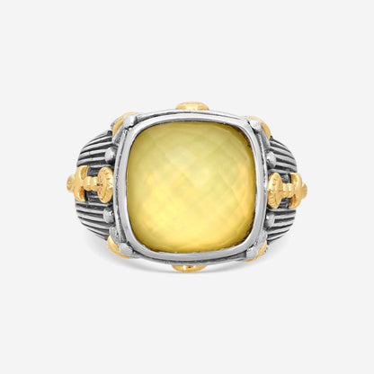 KONSTANTINO – “Gen K 2” Sterling Silver & 18K Yellow Gold, Yellow Agate Triplet Ring (YAT: 11.8 mm) – DMK2148-649 S7

Center (YAT): 11.8 mm
Ring Size: 7.0
Width: 0.12 in.