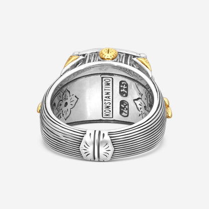 KONSTANTINO – “Gen K 2” Sterling Silver & 18K Yellow Gold, Aquamarine Triplet Ring (AT: 11.8 mm) – DMK2148-655 S7

Center (AT): 11.8 mm
Ring Size: 7.0
Width: 0.12 in.