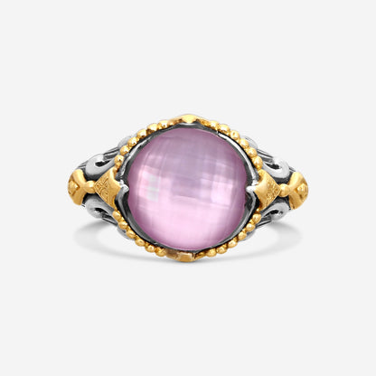KONSTANTINO – “Gen K 2” Sterling Silver & 18K Yellow Gold, Pink Corundum Doublet Ring (PCD: 11.5 mm) – DMK2149-652 S7

Center (PCD): 11.5 mm
Ring Size: 7.0
Width: 0.12 in.