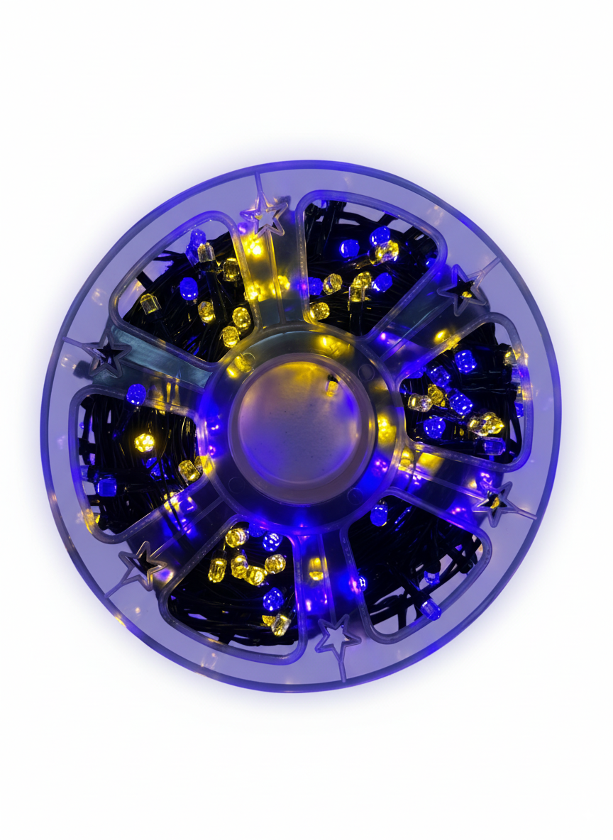 300 LED String Light Super Bright Roll - Purple Yellow