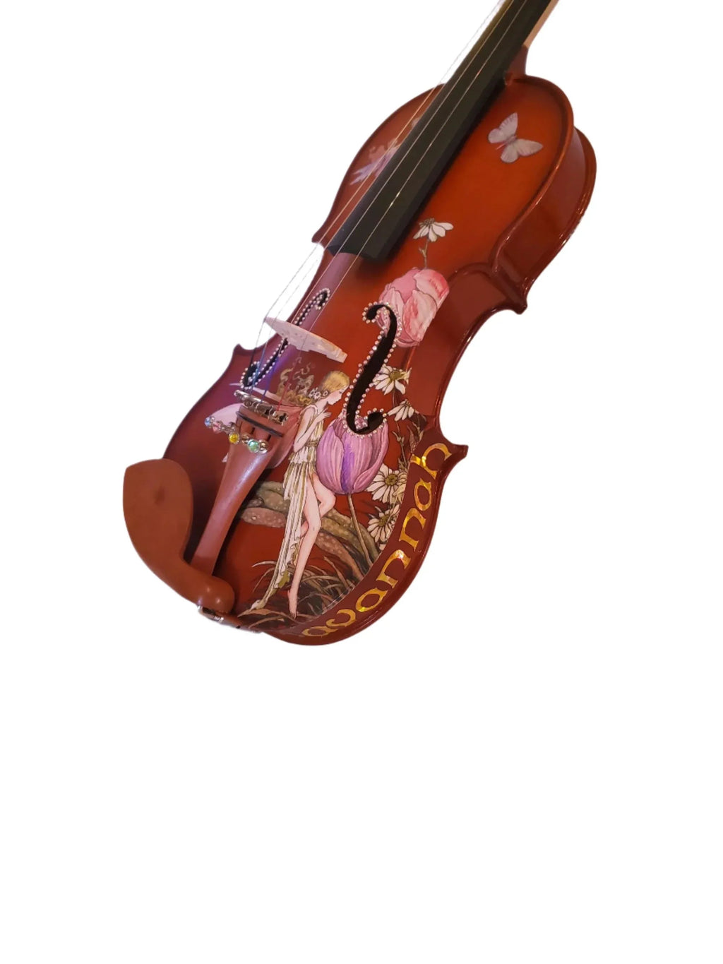 Fairy Violin II Outfit | Pastel Fairy Violin with Crystal Fine Tuners, Brazilwood Bow & Case