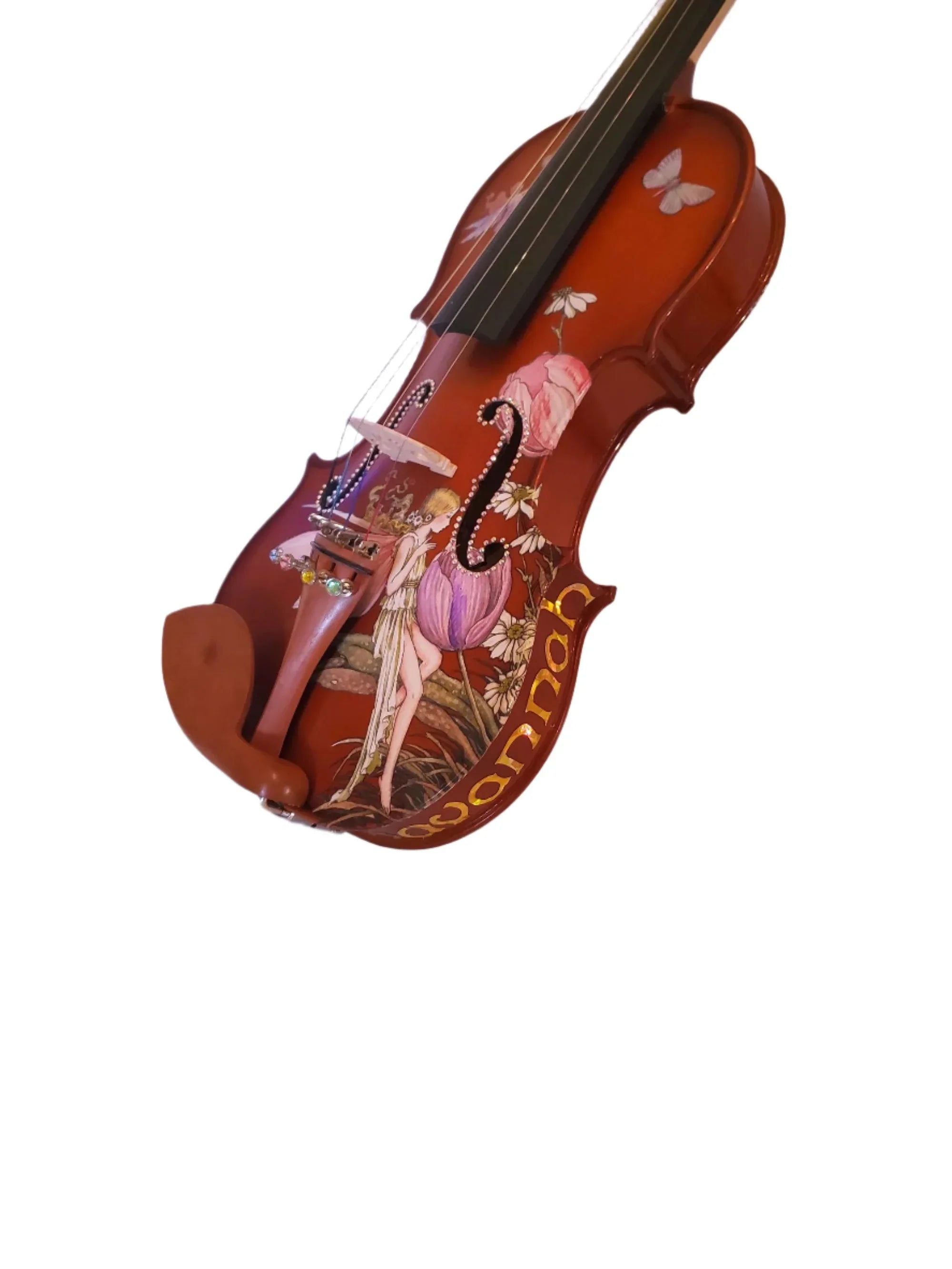Fairy Violin II Outfit | Pastel Fairy Violin with Crystal Fine Tuners, Brazilwood Bow & Case