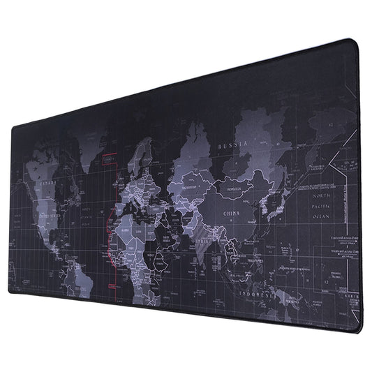 World Map Gaming Mouse Pad 31.0"x11.5" (3.0mm) - Non-Slip Rubber Base, Durable Stitched Edges, Smooth Surface