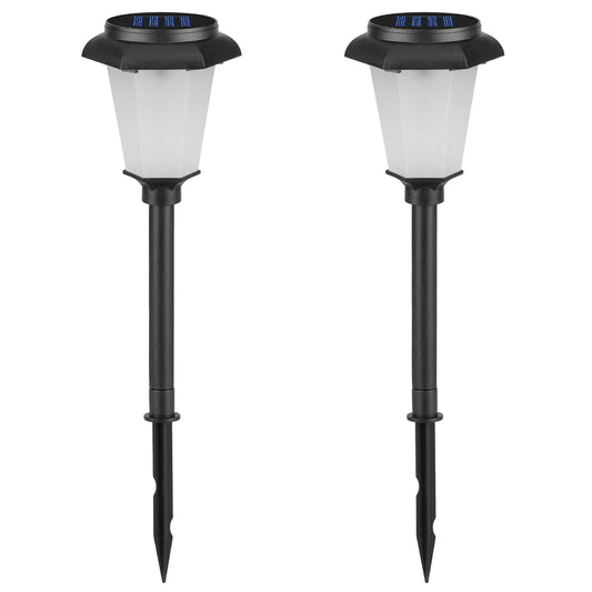 2Pcs Solar Flame Torch Light IP65 Waterproof Flickering Flame Stake Lamp Decorative Landscape Lamp For Garden Path Yard
