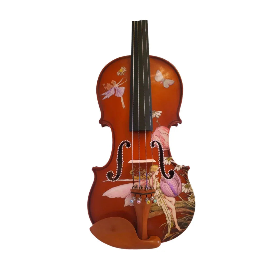 Fairy Violin II Outfit | Pastel Fairy Violin with Crystal Fine Tuners, Brazilwood Bow & Case