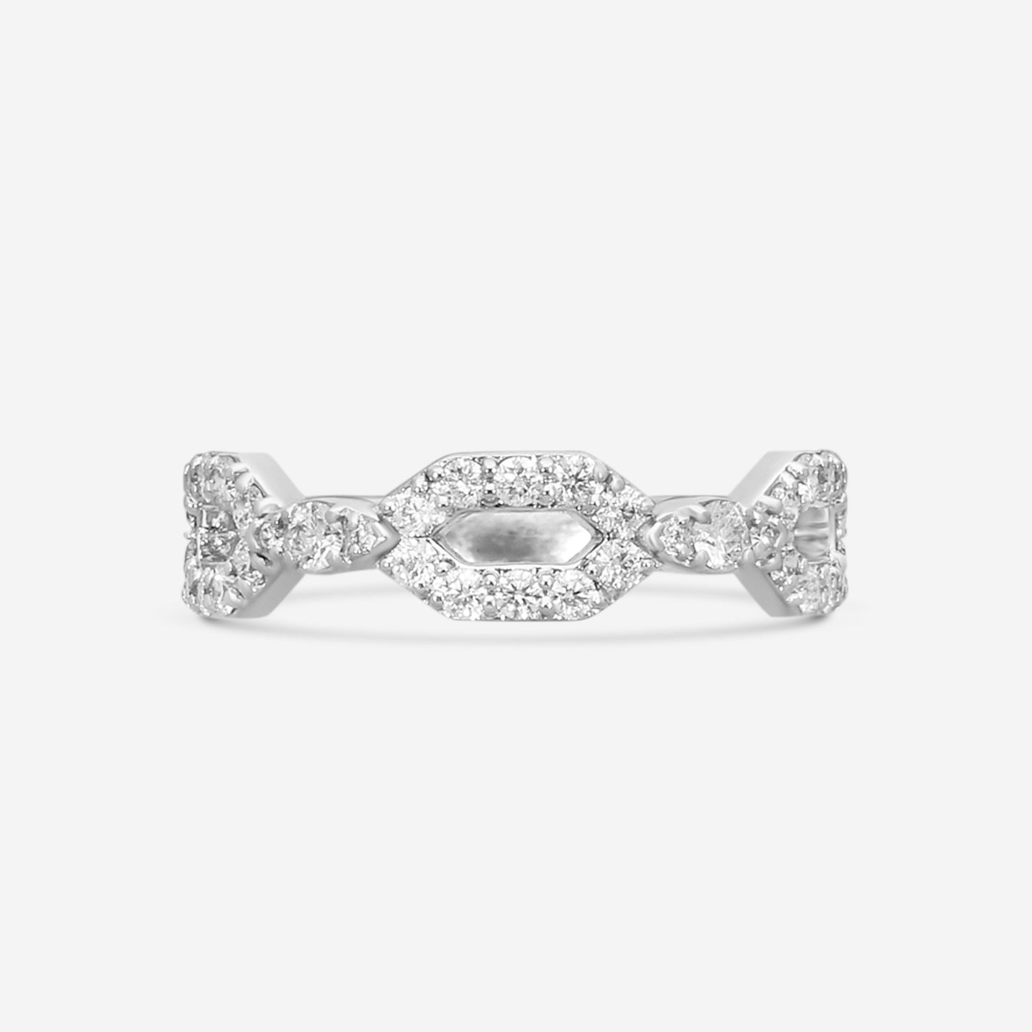 Hearts on Fire - 18k White Gold Open Regal Diamond 0.50 ctw Band Ring Size 6.5 HBAHOFOREGD00498W-C