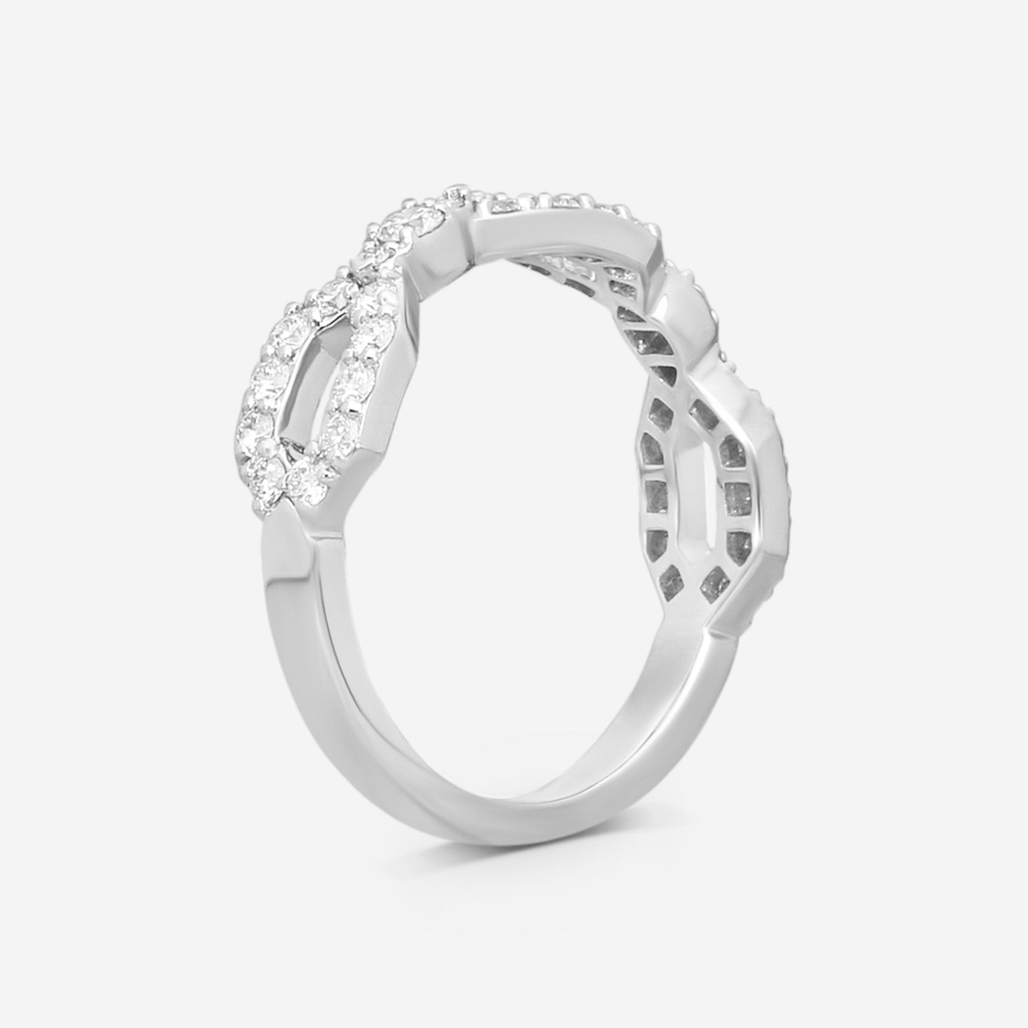 Hearts on Fire - 18k White Gold Open Regal Diamond 0.50 ctw Band Ring Size 6.5 HBAHOFOREGD00498W-C