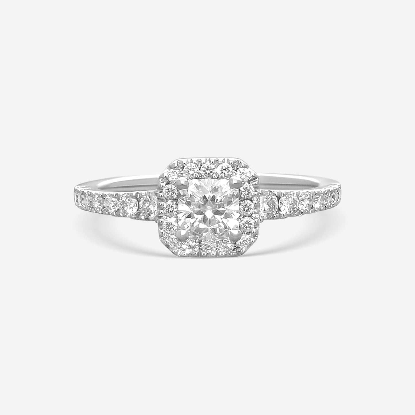 Hearts on Fire - 18K White Gold Transcend Premier Dream Halo Engagement Ring .85 ct Size 6.5 HBRTCPD00908WA-C