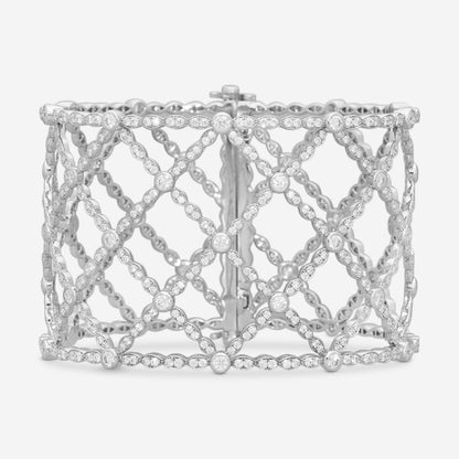 Hearts on Fire - 18K Lorelei Lattice Diamond Intensive Bangle 8ct HFBLORDILAT08308W