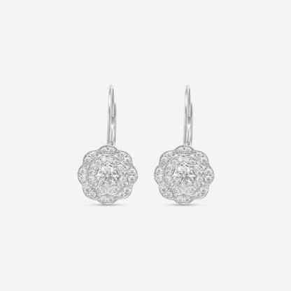 Hearts on Fire - 18k White Gold Lorelei Double Halo Diamond Drop Earrings .71 ctw HFELORDBLDH00718W