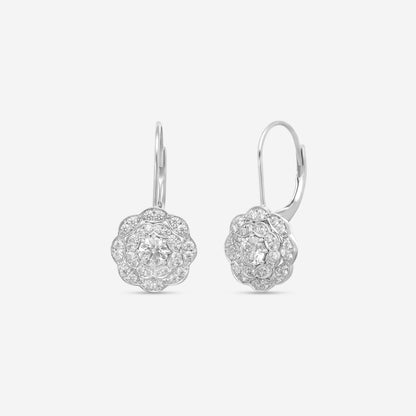 Hearts on Fire - 18k White Gold Lorelei Double Halo Diamond Drop Earrings .71 ctw HFELORDBLDH00718W