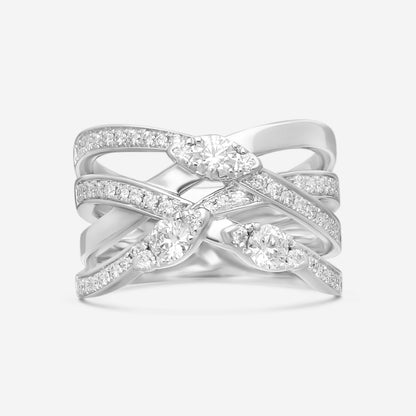 Hearts on Fire - 18k White Gold Aerial Diamond Ring .86ctw Size 6.5 HFRAER00858W