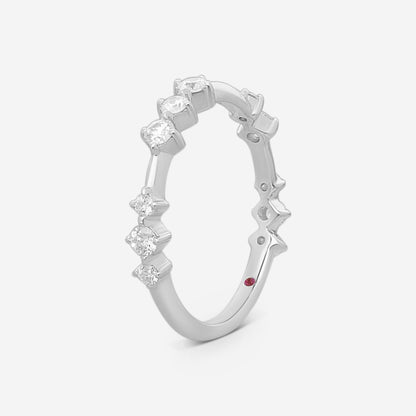 Hearts on Fire - 18k White Gold "Love" Code Diamond 0.36ctw Band Ring Size 6.5 HP-HBA75648W-C