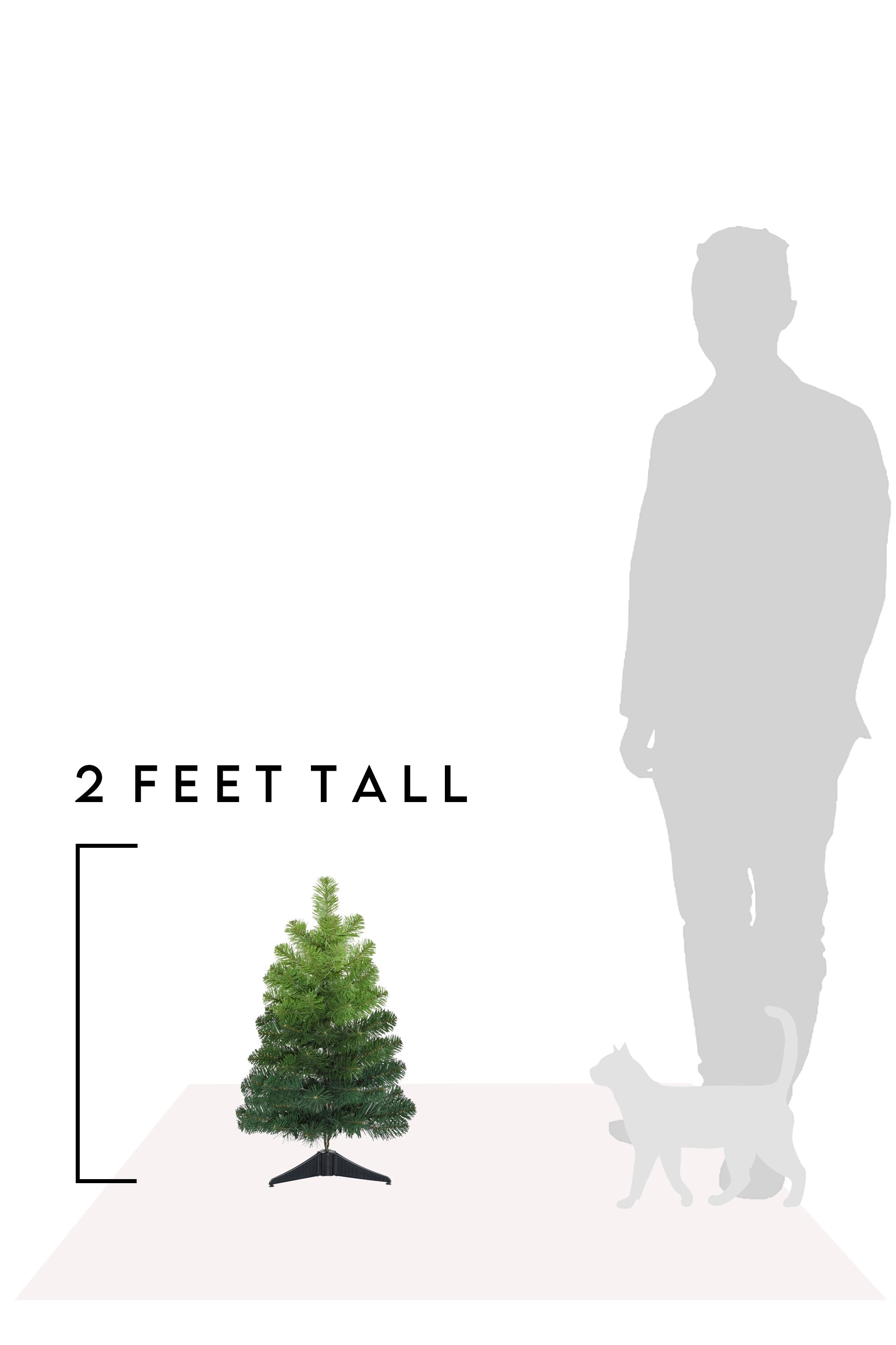 24" Tabletop Ombre Green Christmas Tree with Plastic Stand