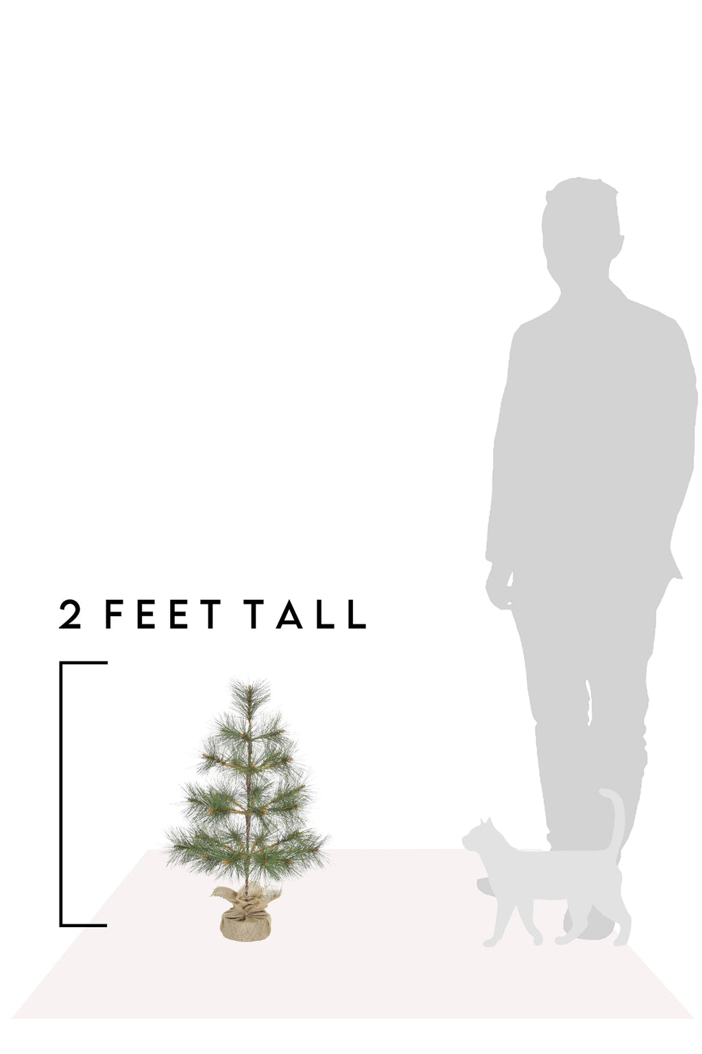 24" Tabletop Mountain Pine Christmas Tree with Burlap Wrapped Base