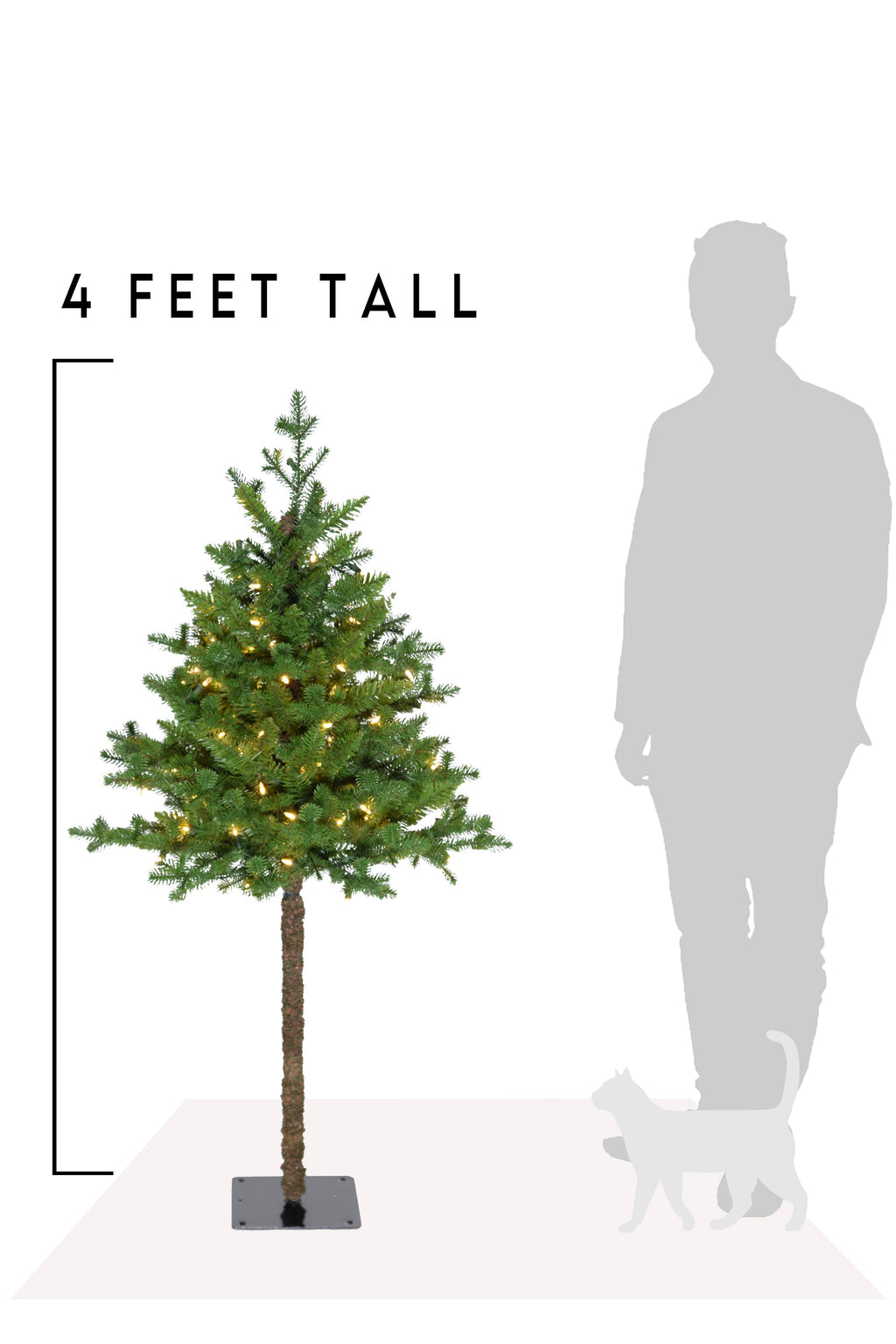 4' Prelit Balsam Fir Half Tree