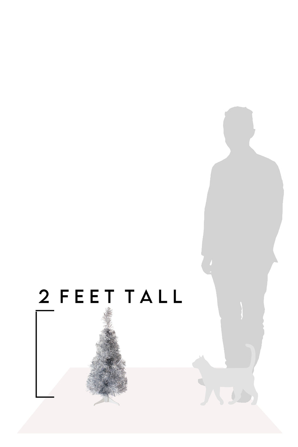 2' Silver Tabletop Tree with Stand