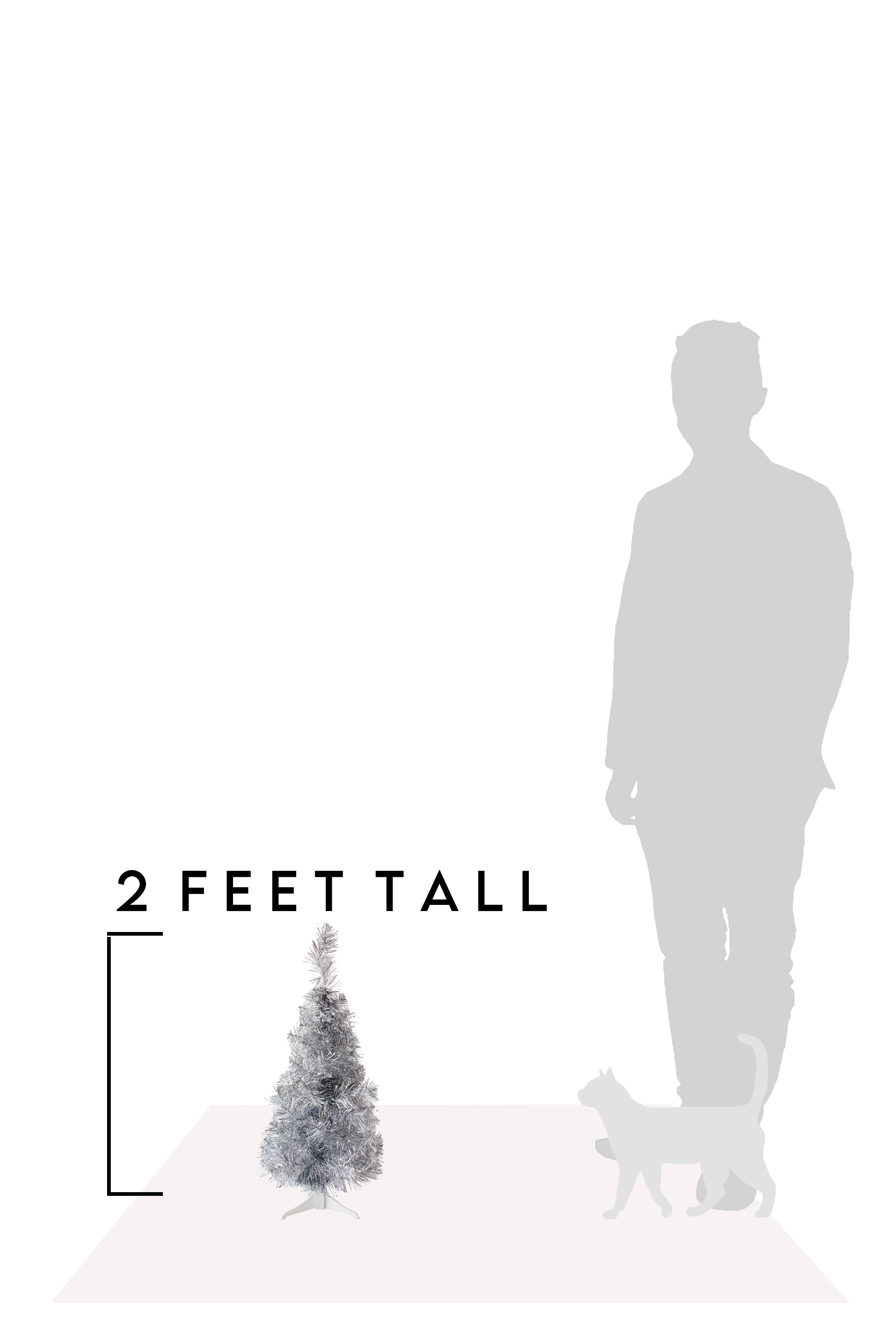 2' Silver Tabletop Tree with Stand