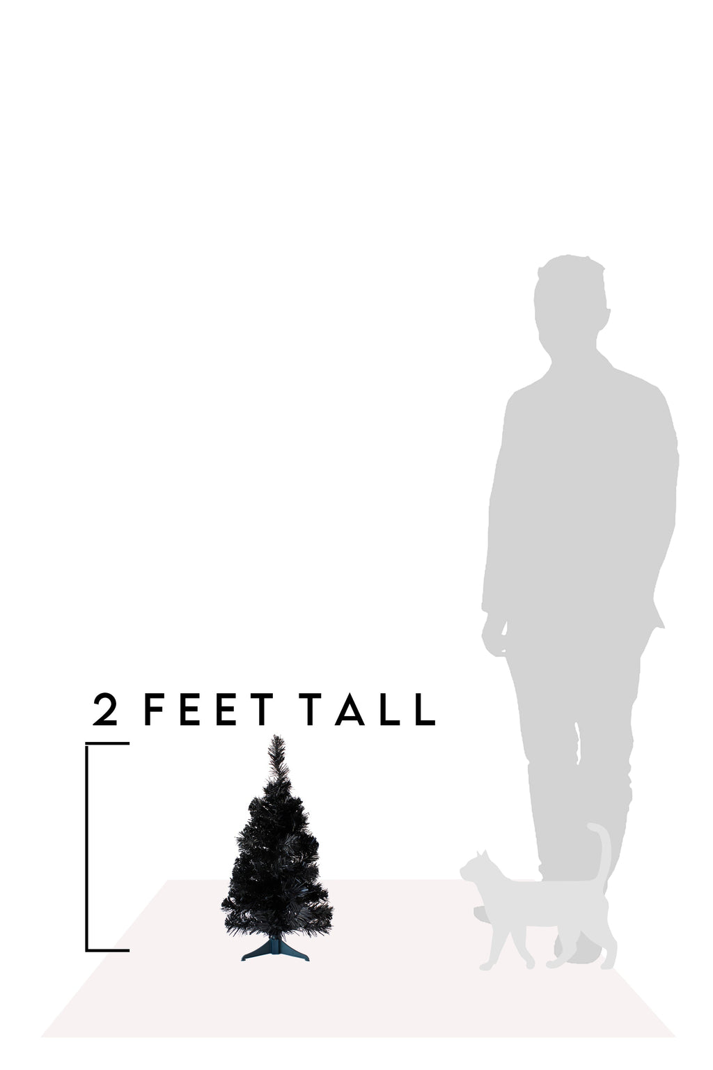 2' Black Tabletop Tree with Stand