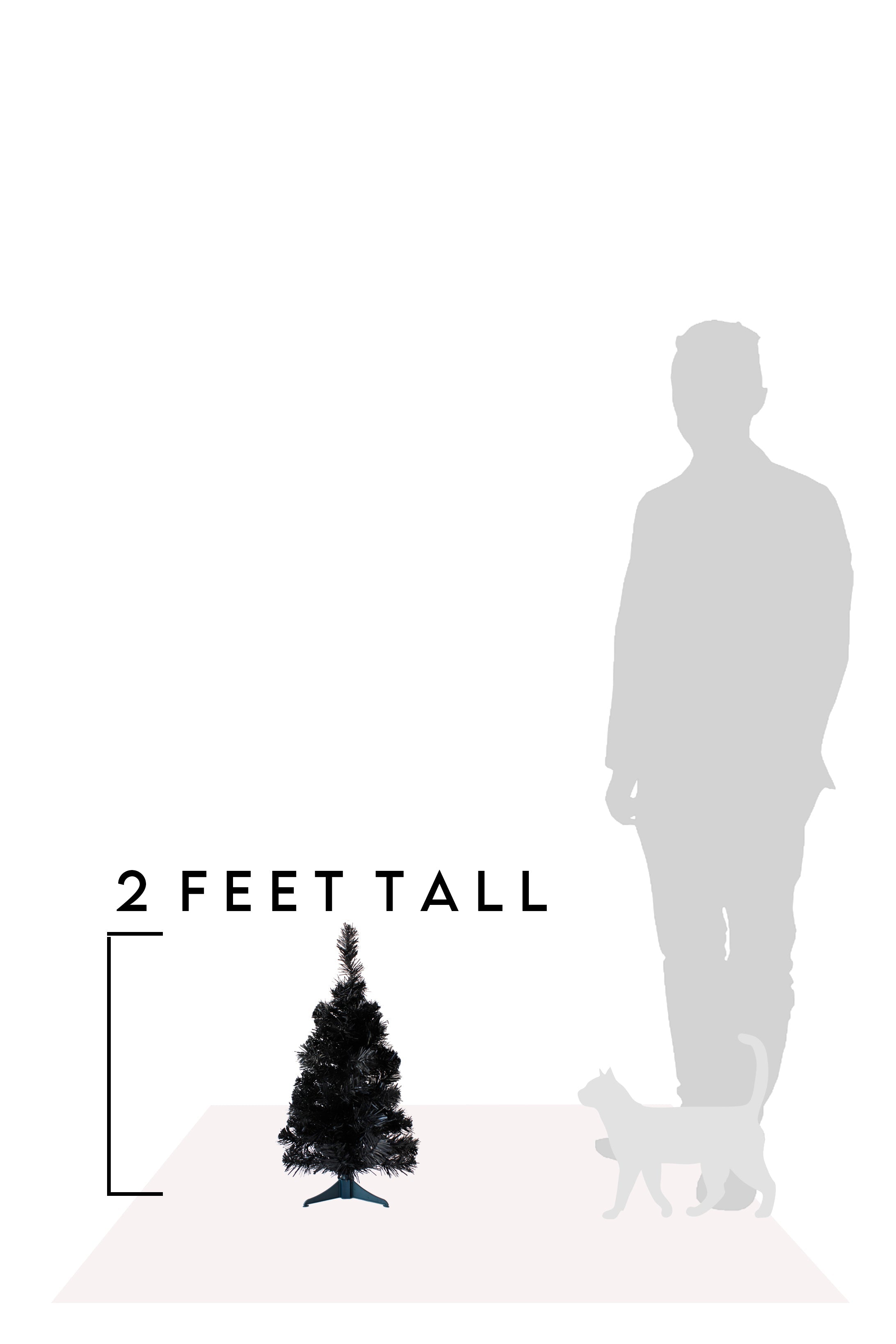 2' Black Tabletop Tree with Stand