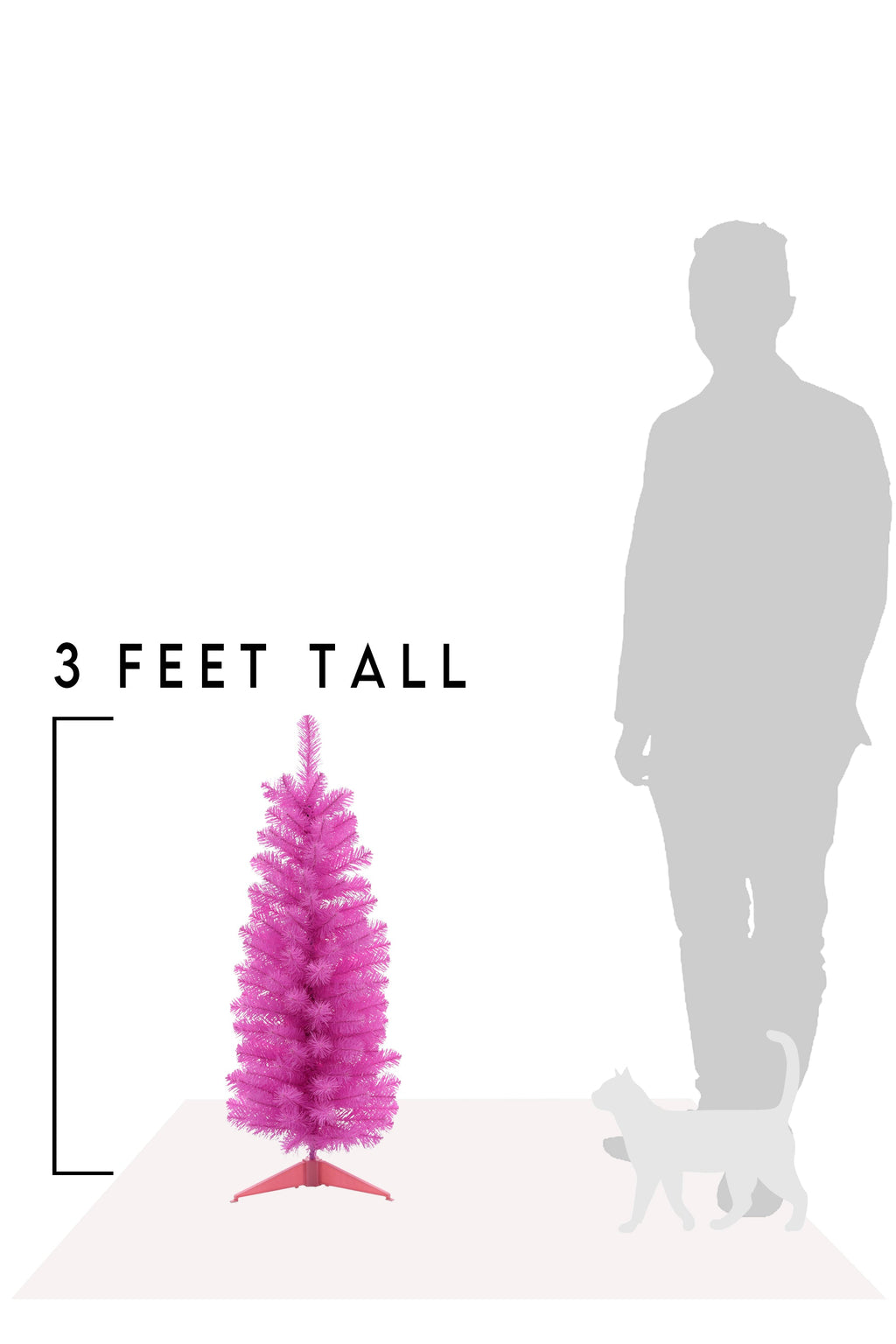 Pink Tabletop Christmas Tree with Stand Tree