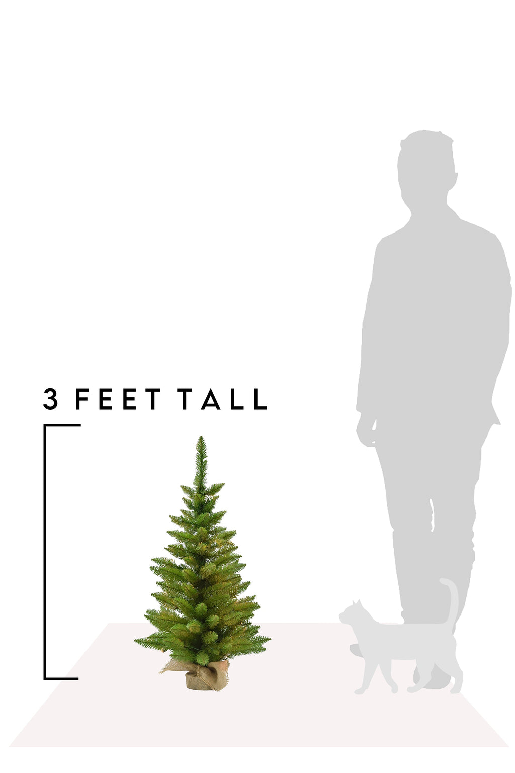 3' Tabletop Christmas Tree with Burlap Base