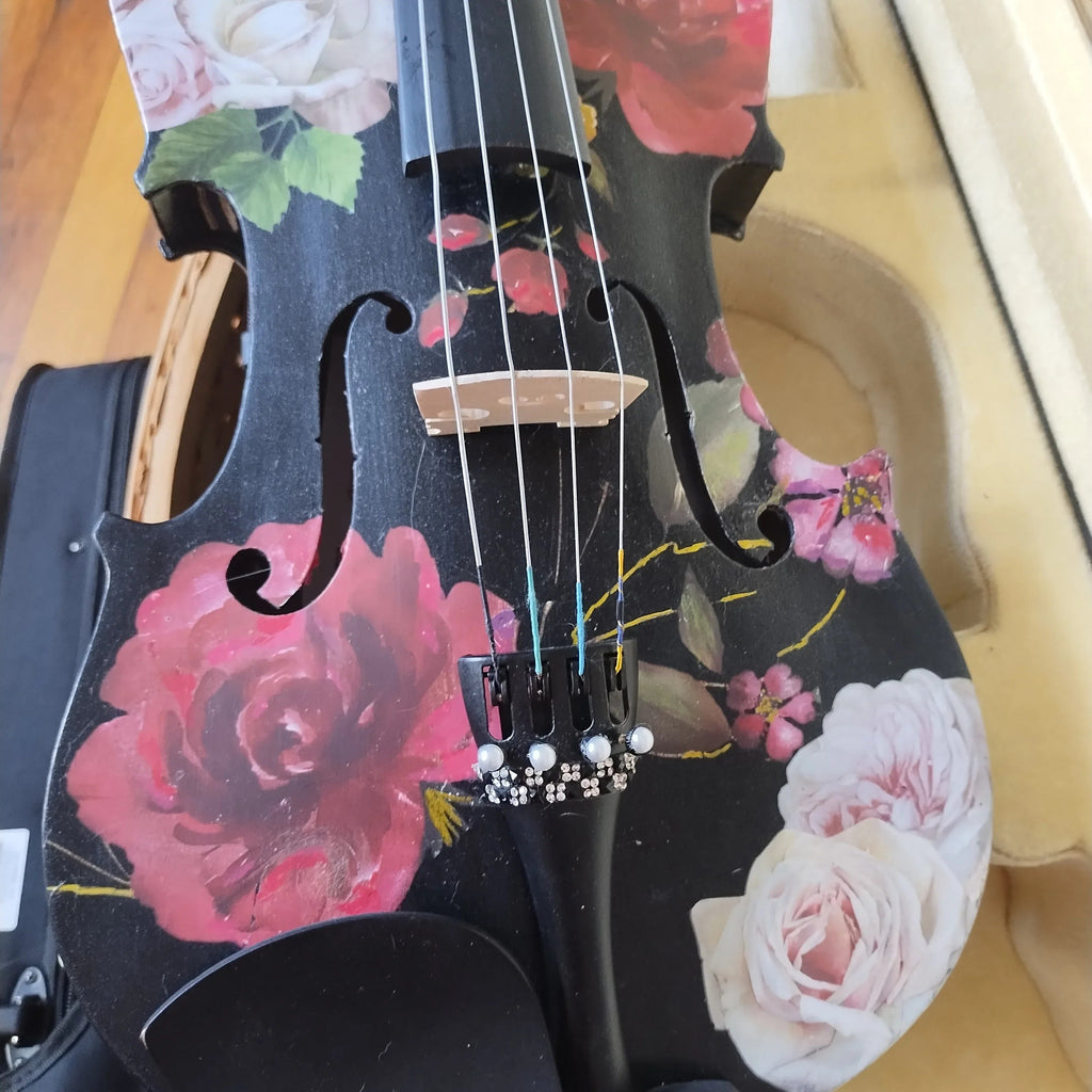 Black Rose Viola Outfit w Custom Crystal Tailpiece