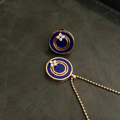 Roberto Coin Love in Verona 18K Rose Gold Diamond & Blue Lapis Statement Ring Sz. 6.5 8883126AX65X