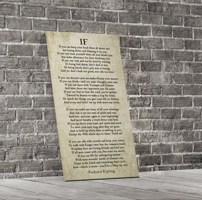 If Poem Canvas Wall Art | Rudyard Kipling Inspirational Graduation Gift