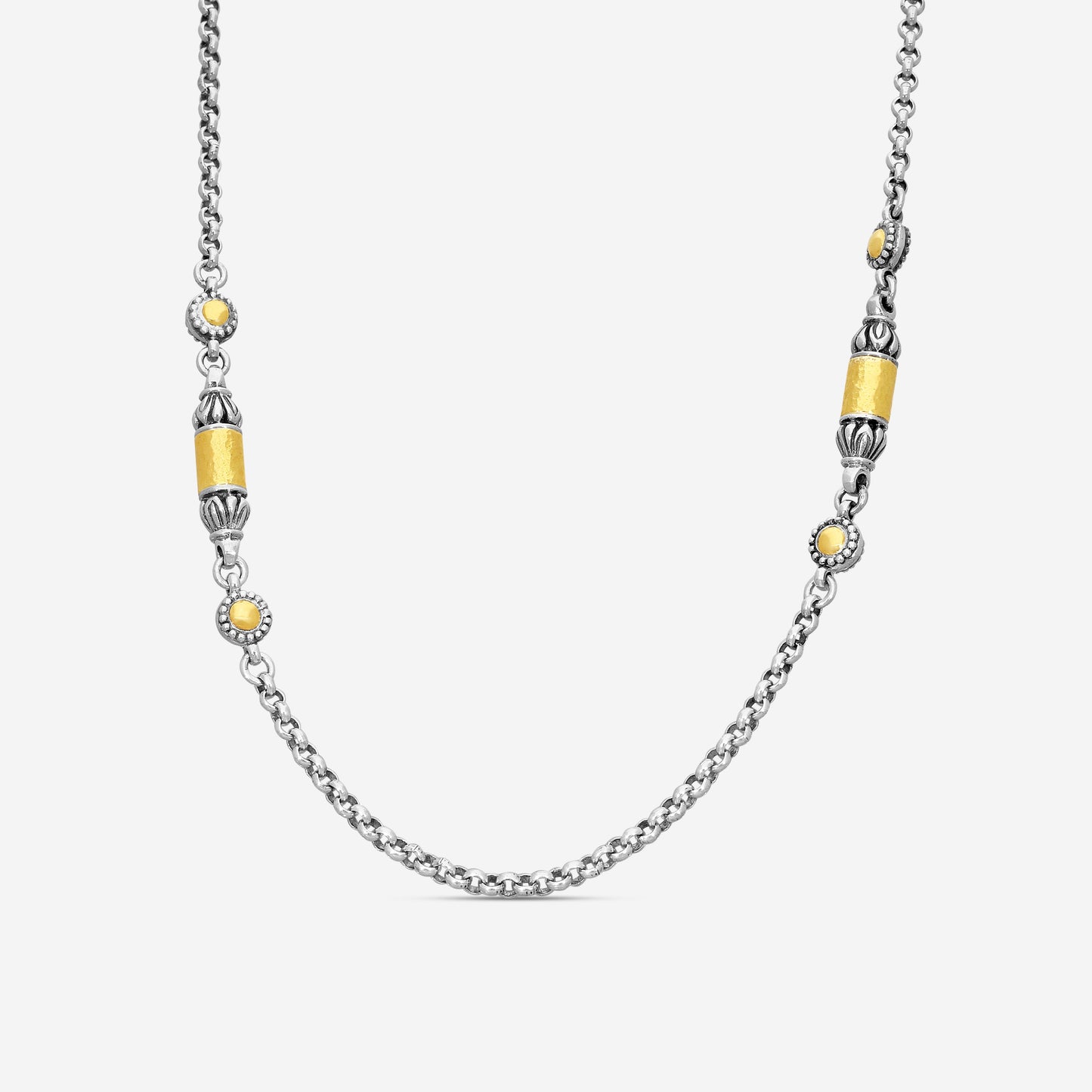 KONSTANTINO – “Aspasia” Sterling Silver & 18K Yellow Gold Necklace – KOKJ259-130-18 2U

Chain Length: 18.0 in.